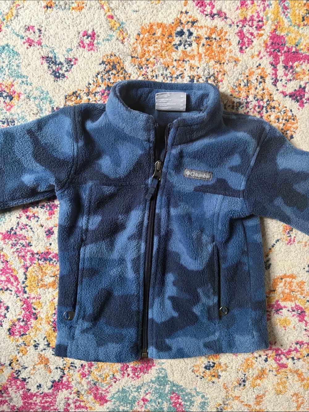 Columbia Kids Navy Blue Camouflage Fleece Jacket